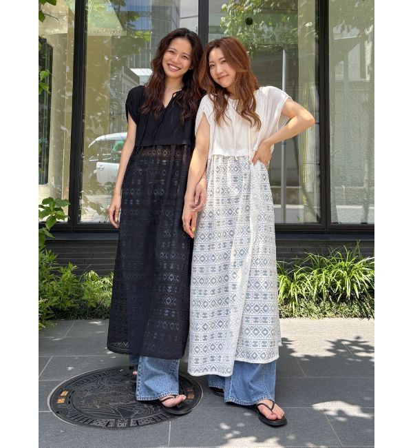 Ungrid「メッシュレースノースリワンピース」|ワンピース|