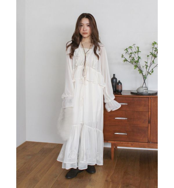 Ungrid「フリルデザインエンブロイダリーワンピース」|ワンピース|