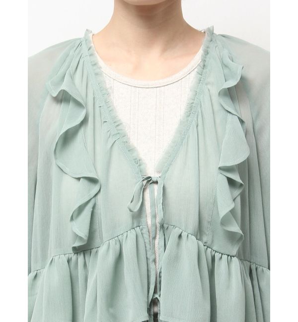 Ungrid「フリルデザインエンブロイダリーワンピース」|ワンピース|