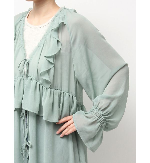 Ungrid「フリルデザインエンブロイダリーワンピース」|ワンピース|