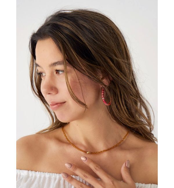 Ungrid「パーツコンビビーズネックレス」|ネックレス|イエロー