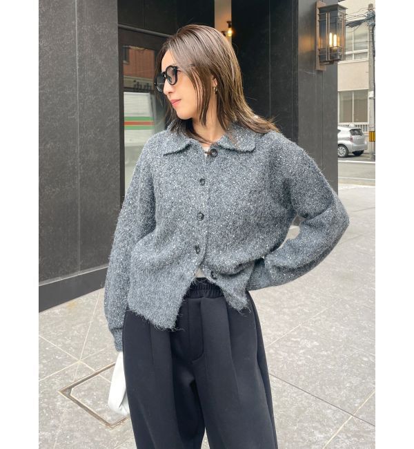 Ungrid「スパンコールポロニットカーディガン」|カーディガン|