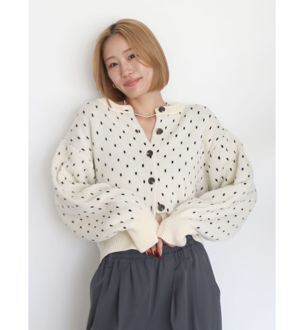 Ungrid「マルチウェイドットニットカーディガン」|カーディガン|