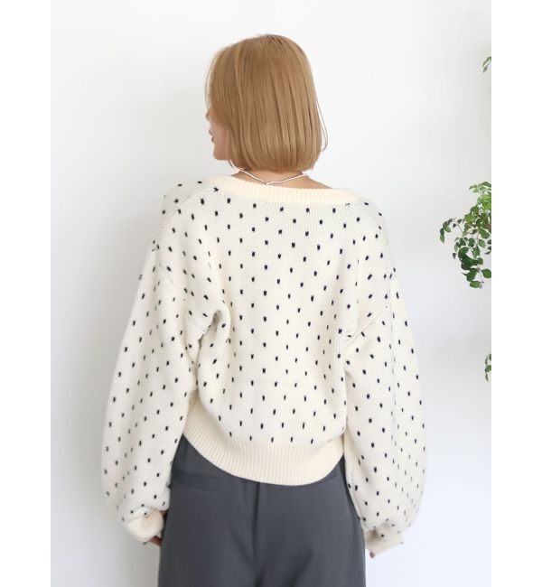 Ungrid「マルチウェイドットニットカーディガン」|カーディガン|