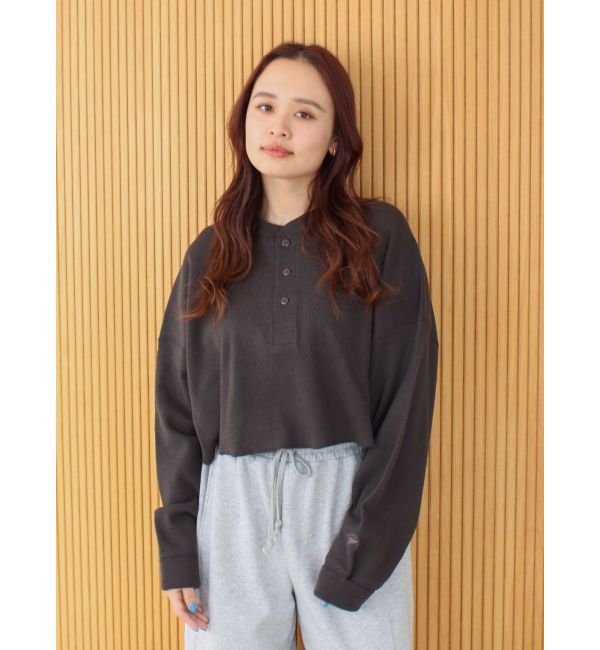 Ungrid「FAITH別注 ヘンリーネックショートロングスリーブTee」|Tシャツ・カットソー|