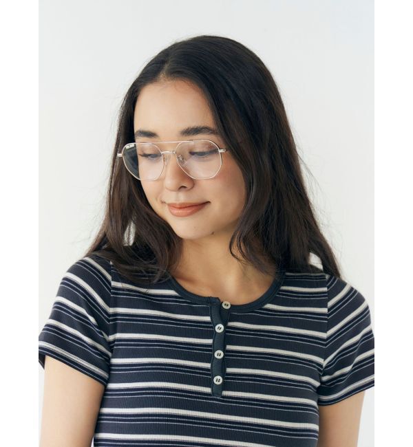 Ungrid「ダブルラインフレーム伊達メガネ」|メガネ|