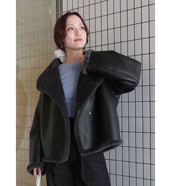 LAGUNAMOON「【REVIVAL】フェイクムートンスタンドカラーコート」|その他|
