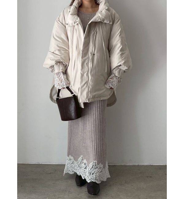 LAGUNAMOON「レースドッキングリブニットワンピース」|ワンピース|