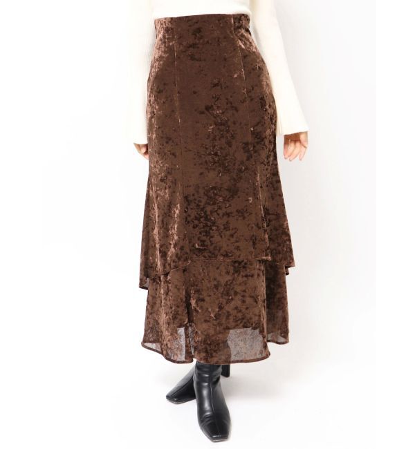 LAGUNAMOON「シアーベロアティアードスカート」|スカート|