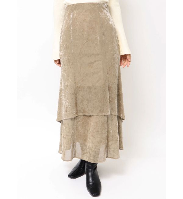 LAGUNAMOON「シアーベロアティアードスカート」|スカート|