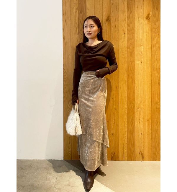 LAGUNAMOON「シアーベロアティアードスカート」|スカート|モカ