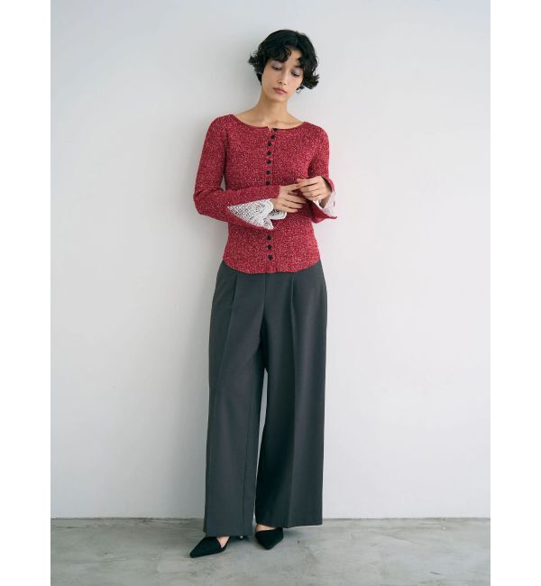 LAGUNAMOON「レーススリーブニットプルオーバー」|ニット・セーター|