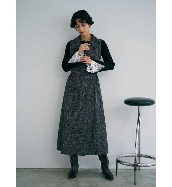 LAGUNAMOON「レーススリーブニットプルオーバー」|ニット・セーター|