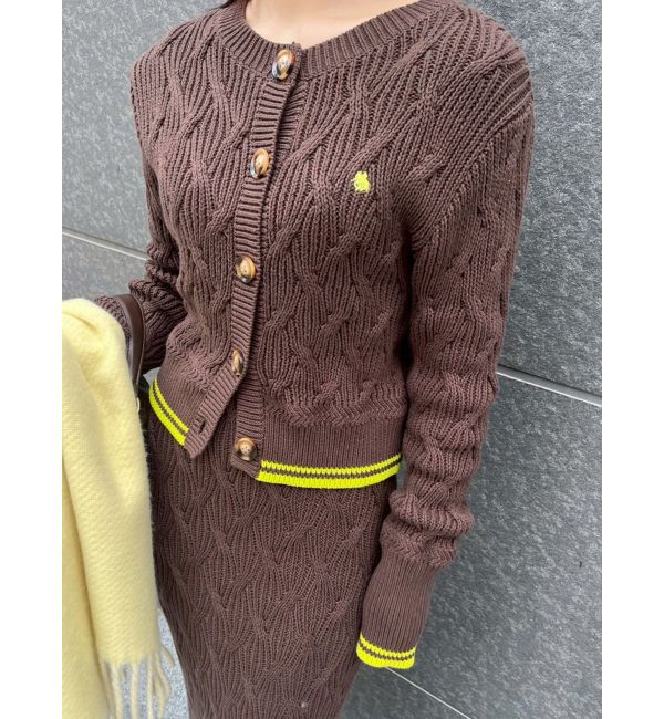 LAGUNAMOON「【POLO BCSコラボ】コットンケーブルニットカーディガンスカートセットアップ」|ワンピース|