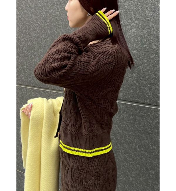 LAGUNAMOON「【POLO BCSコラボ】コットンケーブルニットカーディガンスカートセットアップ」|ワンピース|