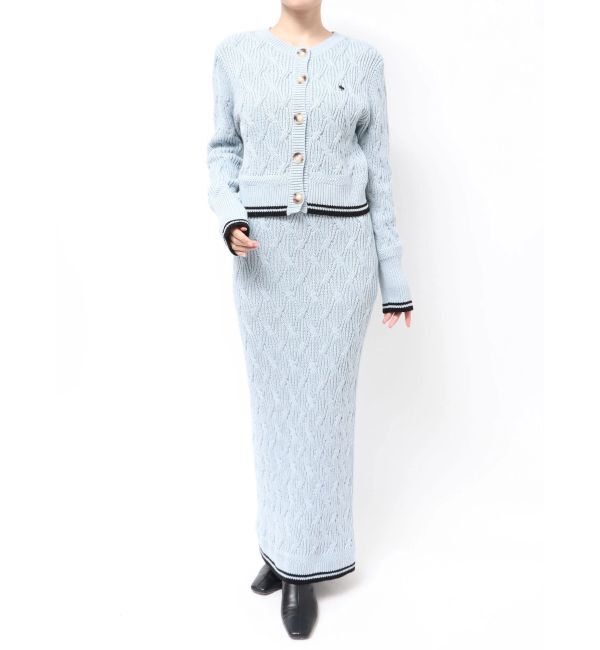 LAGUNAMOON「【POLO BCSコラボ】コットンケーブルニットカーディガンスカートセットアップ」|ワンピース|