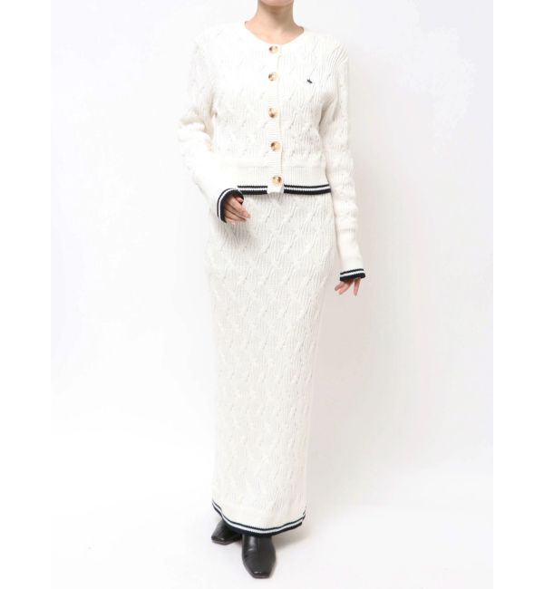 LAGUNAMOON「【POLO BCSコラボ】コットンケーブルニットカーディガンスカートセットアップ」|ワンピース|