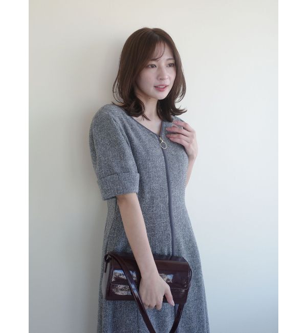 LAGUNAMOON「フロントジップVネックフレアワンピース」|ワンピース|