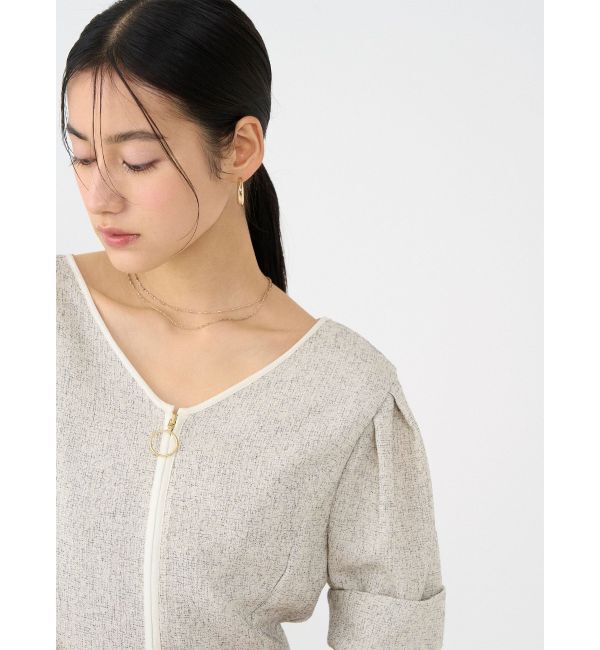 LAGUNAMOON「フロントジップVネックフレアワンピース」|ワンピース|