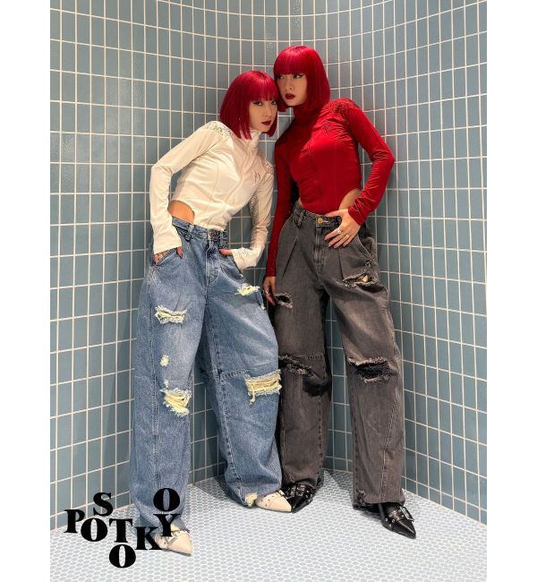 jouetie「【Something &times;PosTokyo】PANEL BALLON WIDE DENIM」|デニム|