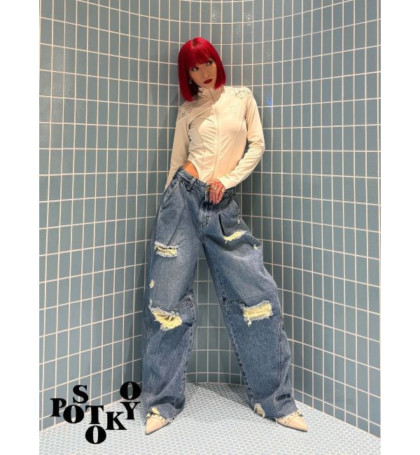 jouetie「【Something &times;PosTokyo】PANEL BALLON WIDE DENIM」|デニム|