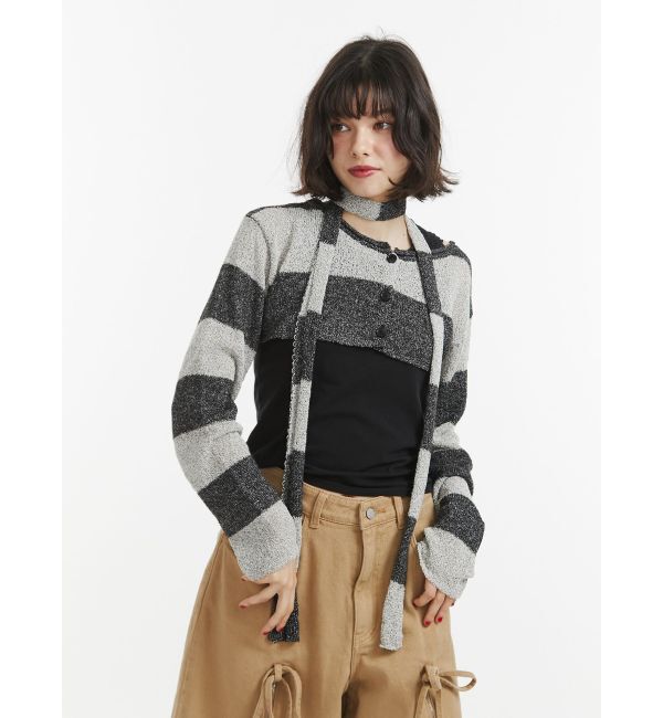 jouetie「ストールセットショートカーデ」|カーディガン|