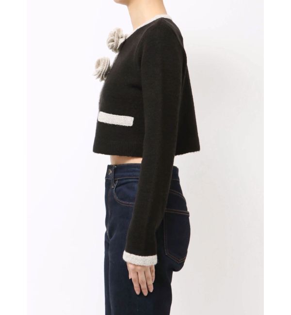 jouetie「バイカラーコサージュカーデ」|カーディガン|