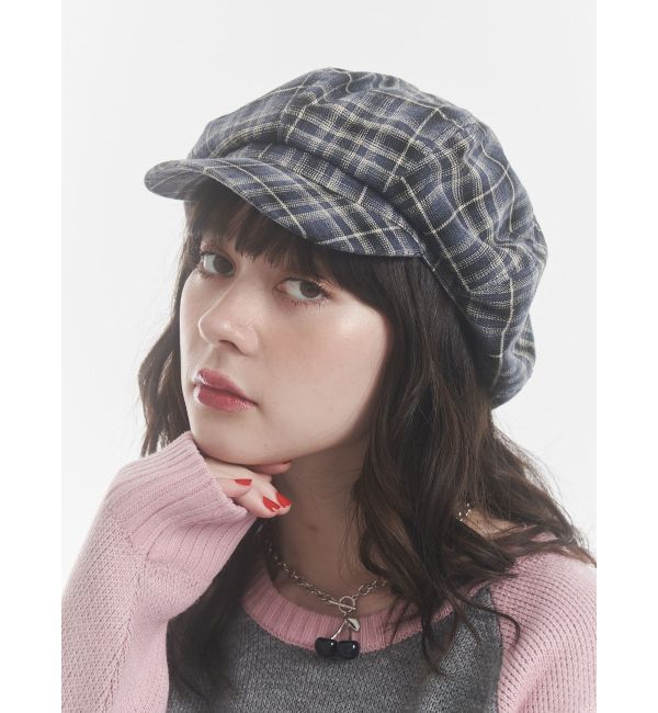jouetie「チェックパターンビッグキャスケット」|キャップ・キャスケット|ブルー