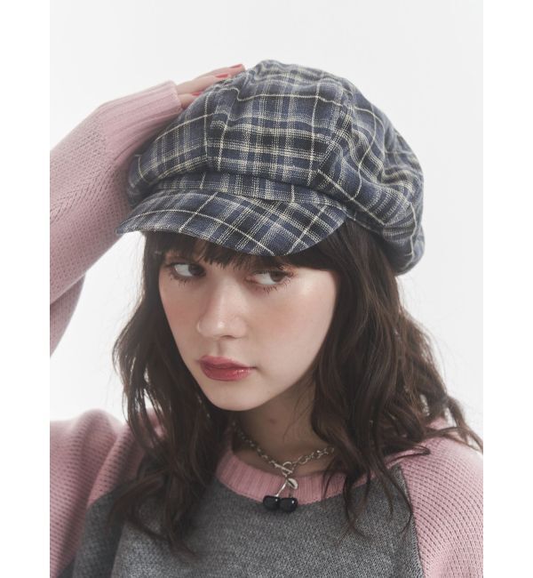 jouetie「チェックパターンビッグキャスケット」|キャップ・キャスケット|