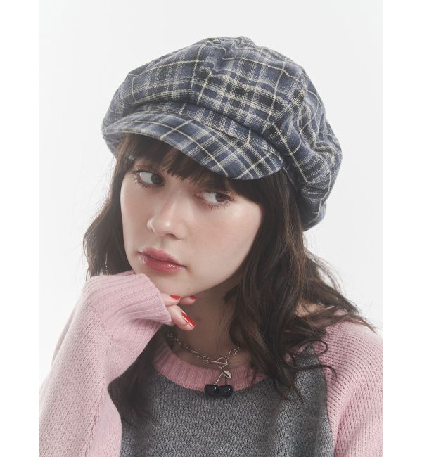 jouetie「チェックパターンビッグキャスケット」|キャップ・キャスケット|