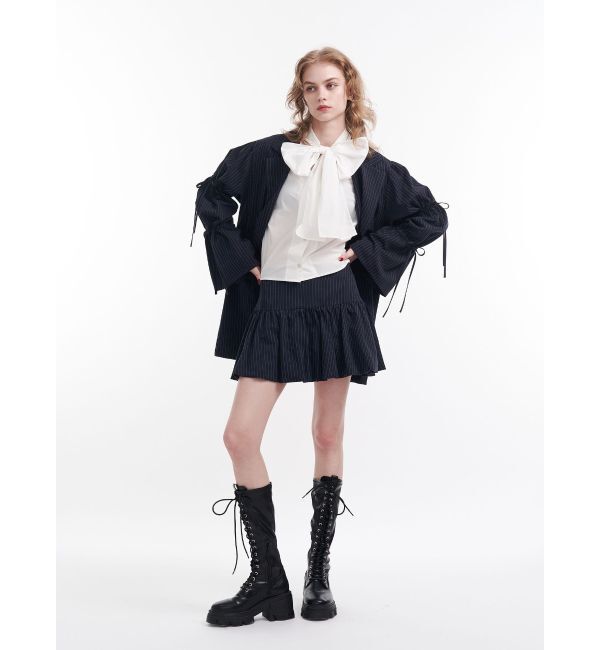 jouetie「スリーブフリルビッグボウタイブラウス」|シャツ・ブラウス|