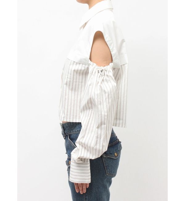 jouetie「カットアウトバイカラークロップドシャツ」|シャツ・ブラウス|