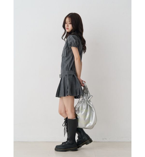 jouetie「ミリタリープリーツミニワンピース」|ワンピース|