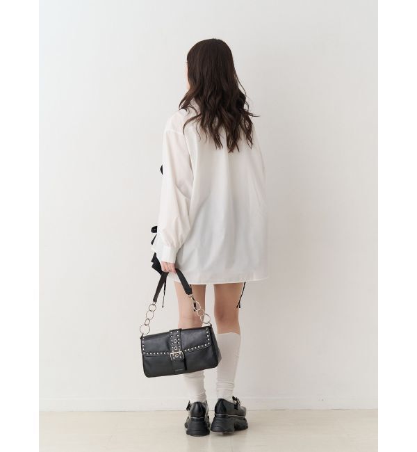 jouetie「ギャザーリボンルーズシャツ」|シャツ・ブラウス|