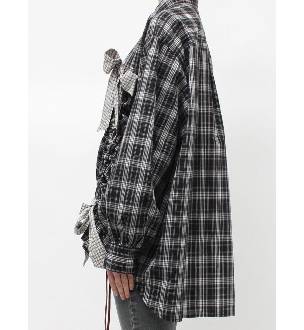 jouetie「ギャザーリボンルーズシャツ」|シャツ・ブラウス|