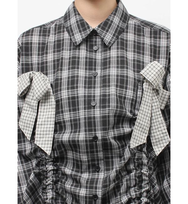 jouetie「ギャザーリボンルーズシャツ」|シャツ・ブラウス|