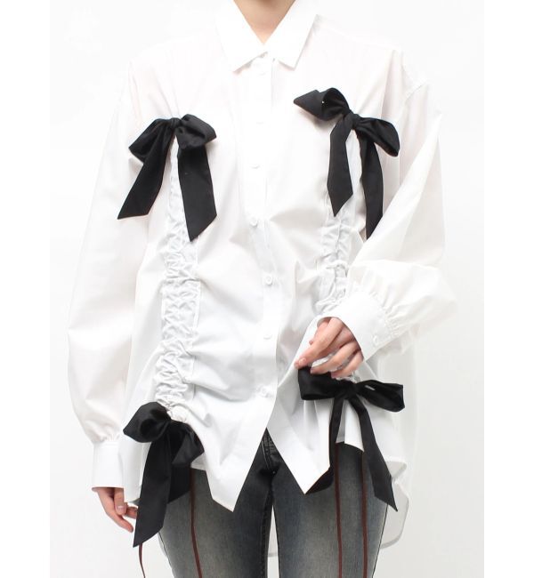 jouetie「ギャザーリボンルーズシャツ」|シャツ・ブラウス|