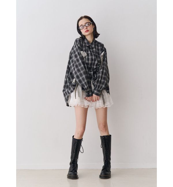 jouetie「ギャザーリボンルーズシャツ」|シャツ・ブラウス|