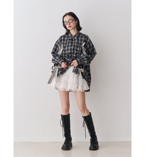 jouetie「ギャザーリボンルーズシャツ」|シャツ・ブラウス|