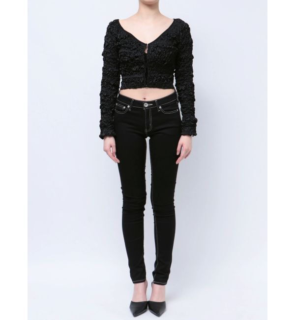 GYDA「シャーリング2WAYショートカーディガン」|カーディガン|