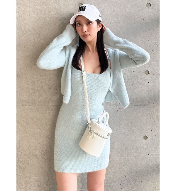 GYDA「Symmetry GYDA embroideryシャギーニットカーディガン【SETUP着用可】」|カーディガン|