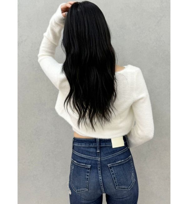 GYDA「Symmetry GYDA embroideryシャギーニットカーディガン【SETUP着用可】」|カーディガン|