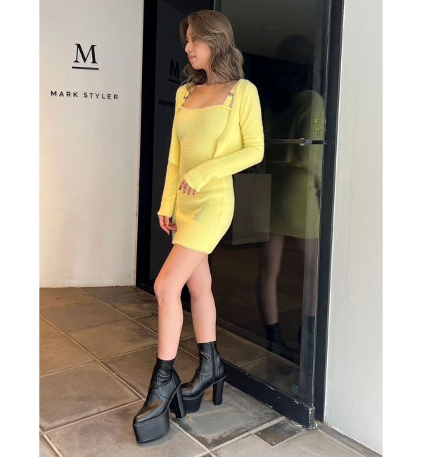 GYDA「Symmetry GYDA embroideryシャギーニットカーディガン【SETUP着用可】」|カーディガン|