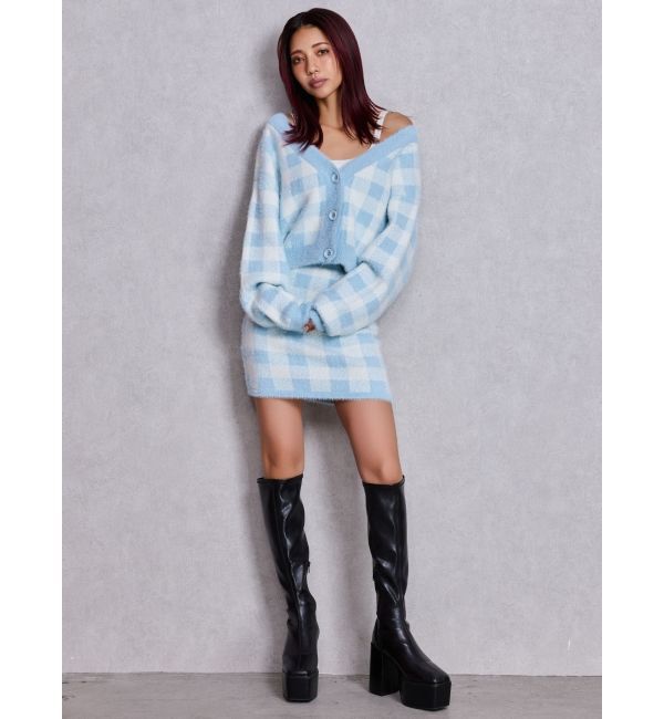 GYDA「ストレッチチャンキーブーツ」|ロングブーツ|