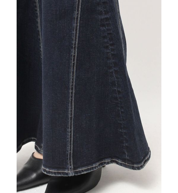 GYDA「ハイウエストボタンBACKレースアップフレアデニムパンツ」|デニム|