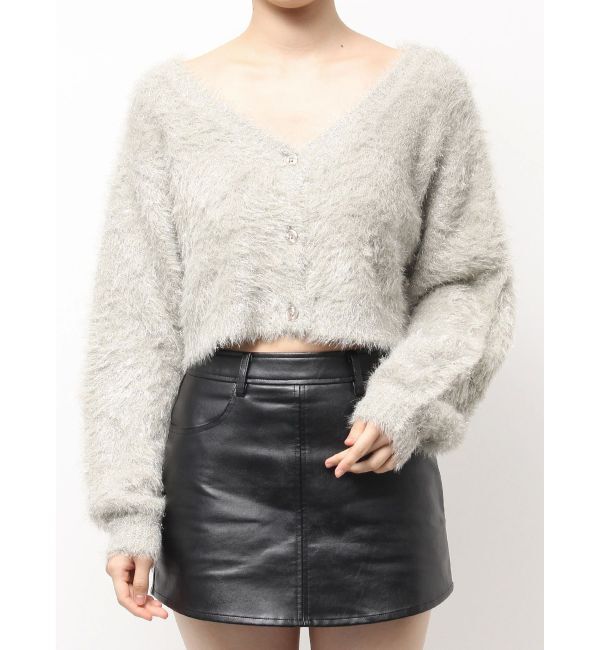 GYDA「ラメシャギーニットカーディガン」|カーディガン|ベージュ