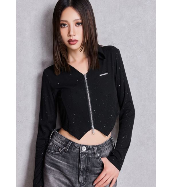 GYDA「GYDA hologram ZIPトップス」|Tシャツ・カットソー|