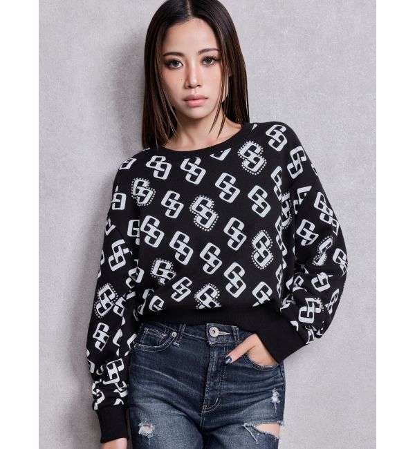 GYDA「GG pattern bijouスウェットトップス」|スウェット・ジャージ|