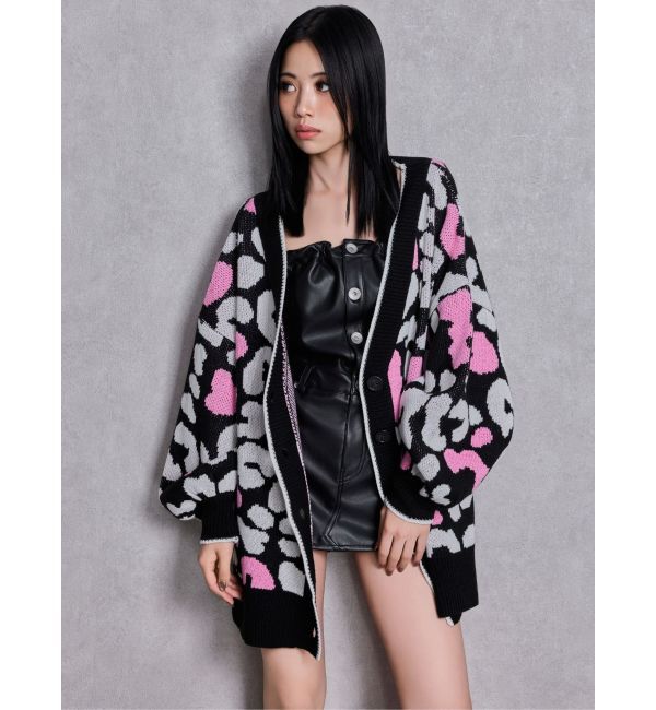 GYDA「ラメGレオパードニットカーディガン」|カーディガン|