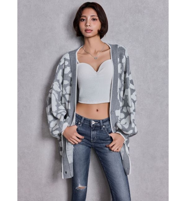 GYDA「ラメGレオパードニットカーディガン」|カーディガン|